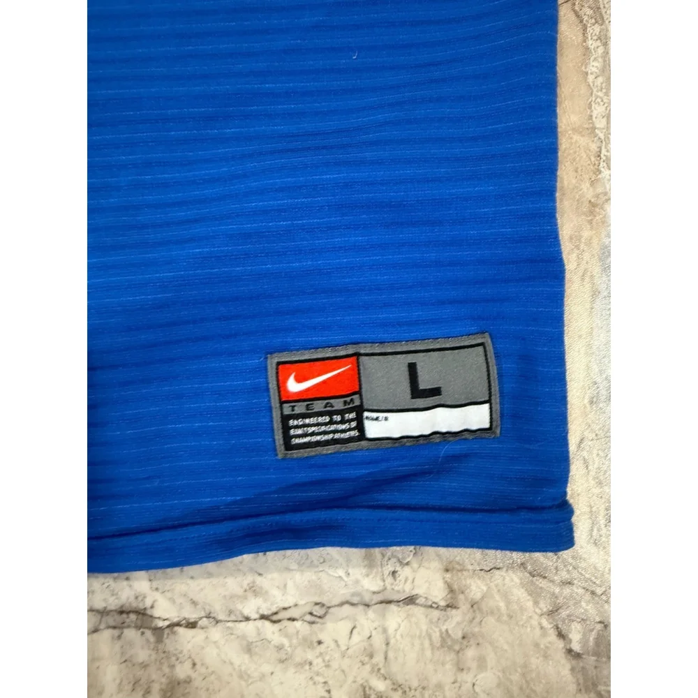 VTG 90s Nike TEAM Streetwear T-Shirt Rare Retro Blue Crew Neck Logo Swoosh Sz L
